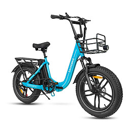 Vélo Électrique SAMEBIKE C05 Pro - Moteur 350W Batterie 36V13Ah Autonomie 35KM Freins à Disque Mécaniques - Bleu Lac