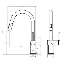 Acheter Mitigeur de Cuisine Douchette Extractible,AURALUM MAX,avec 2 Fonctions Robinet de Cuisine Rotatif à 360°,Acier Inoxydable,Eau Froide et Chaude,Chromé