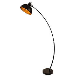 Luminaire Center Lampadaire à 1 lumière noir avec effet feuille d'or, E27