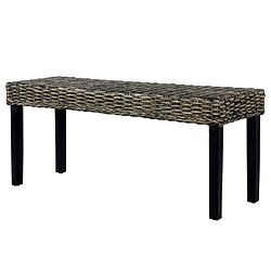 Acheter vidaXL Banc 110 cm Noir Rotin naturel kubu et bois de manguier massif