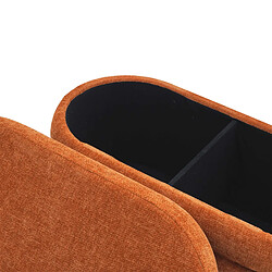 Mobili Rebecca Pouf avec rangement Rebecca Mobili Olinia 38x76x38 Tissu Polyester MDF Orange Moderne pas cher