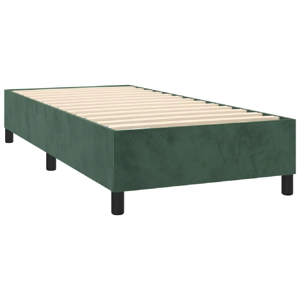 Avis vidaXL Sommier à lattes de lit avec matelas Vert foncé 100x200 cm