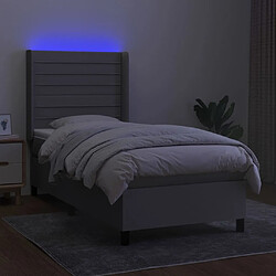 Avis Sommier à lattes et matelas LED,Cadre à lattes de lit pour Adulte Gris clair 100x200 cm Tissu -MN55668