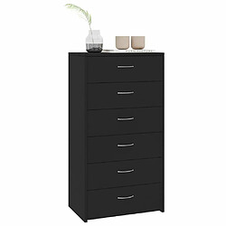 Avis Maison Chic Buffet commode,console avec 6 tiroirs pour rangement Noir 50x34x96 cm Aggloméré -MN62651