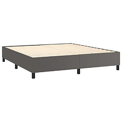 Acheter vidaXL Sommier à lattes de lit matelas LED Gris 180x200 cm Similicuir