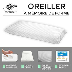 Avis Dormalit Oreiller Enfant 6 CM Confort 90X35 - Mousse à mémoire de forme. Déhoussable. Ergonomique. Son premier Oreiller