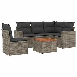 Maison Chic Ensemble Tables et chaises d'extérieur 6pcs avec coussins,Salon de jardin gris résine tressée -GKD411891