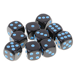 Avis 10 pièces d6 dés set for dungeons and dragons rpg jeu de plateau bleu noir