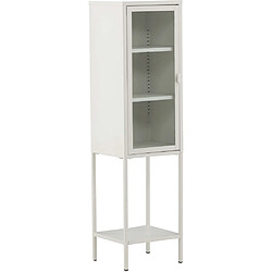 Venture Home Armoire vitrée avec étagère en acier Misha blanc. Armoire vitrée avec étagère en acier Misha blanc