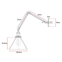 Universal Vintage Vintage Industrial Balançoire Bras Lampe murale Lampe murale Loft Luminaire Accessoire de fixation (Matériau: Cuivre + Fer) pas cher