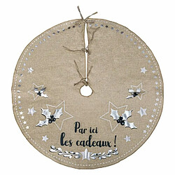 Tapis pour Sapin Jute Cadeaux 90cm Naturel 