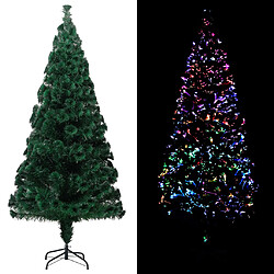 vidaXL Sapin de Noël artificiel avec support vert 240 cm fibre optique 