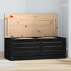 vidaXL Boîte de rangement Noir 89x36,5x33 cm Bois massif de pin 