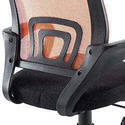 Acheter Decoshop26 Fauteuil de bureau sur roulettes hauteur réglable en maille de filet de nylon orange 10_0002500