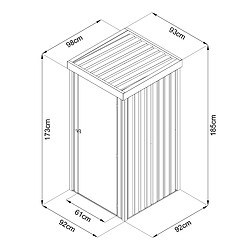 AXI Hector Premium Armoire de Jardin, 1300L, en Acier Galvanisé| Armoire Exterieur, Toit Incliné | Armoire de Rangement Extérieur | Serrure avec 2 clés | Meuble de rangement de jardin pas cher