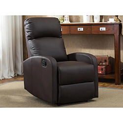 Vente-Unique Fauteuil relax en simili ISAO - Marron