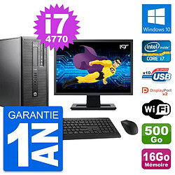 PC Tour HP 600 G1 Ecran 19" Intel i7-4770 RAM 16Go Disque 500Go Windows 10 Wifi - Occasion