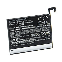 vhbw Batterie remplacement pour Wiko 356580H, S104-Z37000-000, TLE1707, TLP17G26 pour smartphone (2900mAh, 3,85V, Li-polymère)