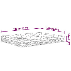 vidaXL Matelas à ressorts ensachés moyen plus 160x200 cm pas cher