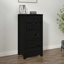 Maison Chic Buffet,Meuble de Rangement,commode pour salon,Cuisine Noir 40x35x80 cm Bois massif de pin -MN70486