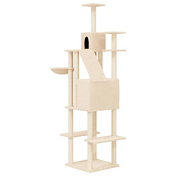 Arbre à chat avec griffoirs,niche pour chat en sisal Crème 201 cm -MN84568 pas cher