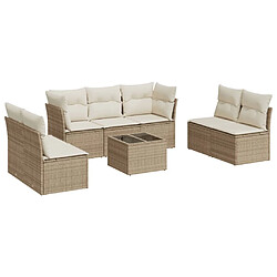 vidaXL Salon de jardin avec coussins 8 pcs beige résine tressée