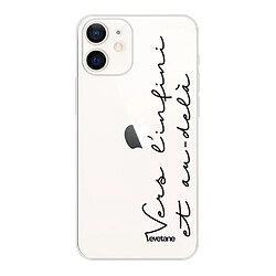 Coque iPhone 12 mini souple transparente Vers l'infini et l'au delà Motif Ecriture Tendance Evetane