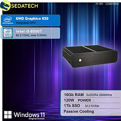 Sedatech Mini-PC Evo passif ITX • Intel i5-8500T • 16Go RAM • 1To SSD M.2 • Windows 11