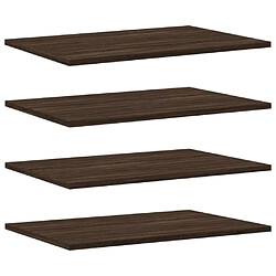 vidaXL Étagères murales 4 pcs chêne marron 60x40x1,5cm bois ingénierie