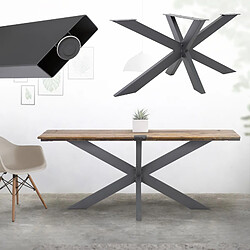 ML DESIGN MODERN LIVING Pied de table Spider métal anthracite industriel piètement meuble 78x71x150 cm