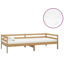 Maison Chic Lit de jour Lit d'invité et matelas, Lit de repos pour Salon Chambre,Canapé-lit 90x200cm Marron miel Bois de pin massif -MN21171