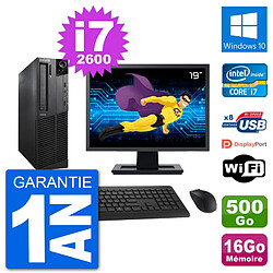 PC Lenovo M92p SFF Ecran 19" Intel i7-2600 RAM 16Go Disque 500Go Windows 10 Wifi · Occasion 