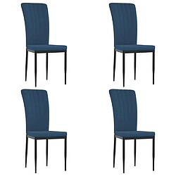 vidaXL Chaises à manger lot de 4 Bleu Velours