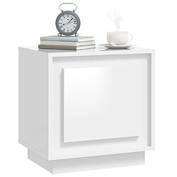 Acheter Maison Chic Table de chevet,Table de Nuit,Meuble de Rangement blanc brillant 44x35x45 cm bois d’ingénierie