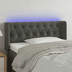 Maison Chic Tête de lit scandinave à LED,meuble de chambre Gris foncé 103x16x78/88 cm Velours -MN96011