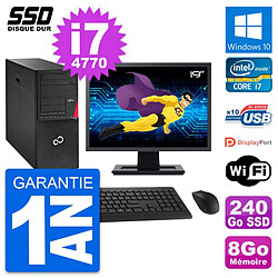 PC Tour Fujitsu P720 Ecran 19" Intel i7-4770 RAM 8Go SSD 240Go Windows 10 Wifi - Occasion