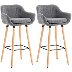 Non Lot de 2 tabourets de bar Grant tissu 