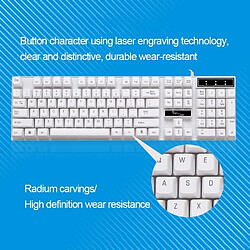 Acheter Wewoo Clavier QWERTY blanc pour ordinateur portable, PC ZGB Q17 104 touches USB filaire suspension de bureau de jeu