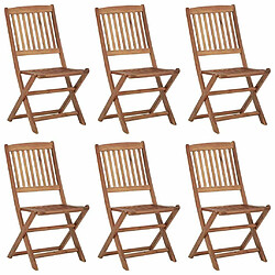 Maison Chic Lot de 6 Chaises pliables de jardin avec coussins - Fauteuil d'extérieur Bois d'acacia -MN59544