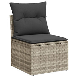 Avis vidaXL Salon de jardin 8 pcs avec coussins gris clair résine tressée