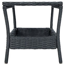 Avis Maison Chic Table de jardin | Table d'extérieur Gris foncé 45x45x46,5 cm Résine tressée -GKD66051