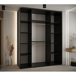 Acheter Abiks Meble Armoire à portes coulissantes Davos 3 235.2 x 200 x 60 3 portes coulissante (Noir/Chêne artisan/Argent)