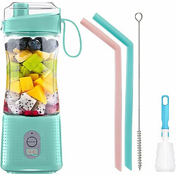 Vendos85 Blender électrique Smoothie 0,38L avec USB-C rechargeable bleu clair