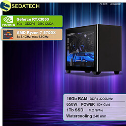 Sedatech Mini-PC Pro ITX • AMD Ryzen 7 5700X • RTX3050 • 16Go RAM • 1To SSD M.2 • sans OS