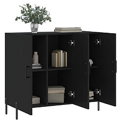 Avis vidaXL Buffet noir 90x34x80 cm bois d'ingénierie