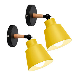 Stoex Lot de 2 Moderne Applique Murale Industrielle en Métal Luminaires E27 Edison Loft Lampe pour Café Bar Couloir Salle à Manger Salon Chambre (Jaune Lot de 2 Moderne Applique Murale Industrielle en Métal Luminaires E27 Edison Loft Lampe pour Café Bar Couloir Salle à Manger Salon Chambre (Jaune)