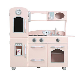 Teamson Kids Cuisine enfant Little Chef dinette en bois rose fille garçon jeux TD-11414P