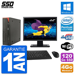 PC Fujitsu E520 E85+ DT Ecran 22" Intel G3220 RAM 4Go SSD 120Go Windows 10 Wifi - Occasion