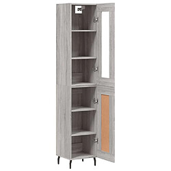 Acheter Maison Chic Buffet,Meuble de Rangement,commode pour salon,Cuisine Sonoma gris 34,5x34x180 cm Bois d'ingénierie -MN40978