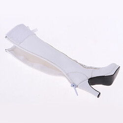 Avis 1/3 BJD Chaussures Bottes Mi-hautes Martin Bottes Pour Dollfie Talons Hauts Blanc